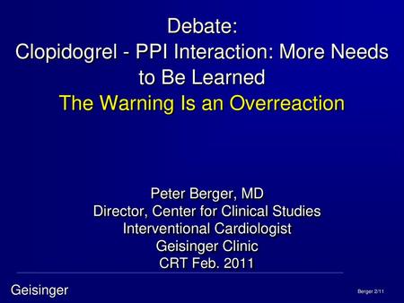 Peter Berger, MD Director, Center for Clinical Studies