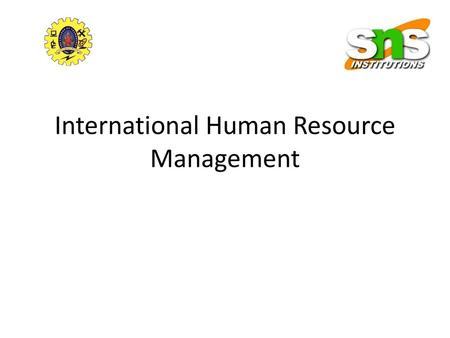 International Human Resource Management