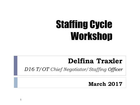 Staffing Cycle Workshop