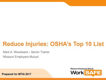 Reduce Injuries: OSHA’s Top 10 List