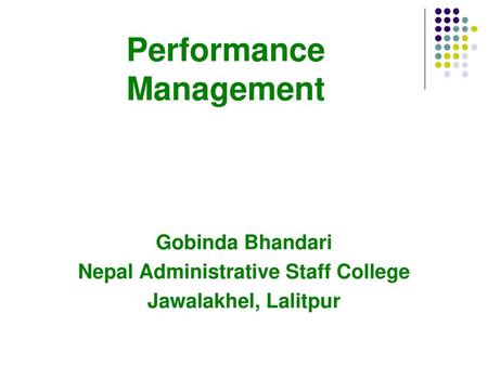 Performance Management