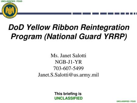 DoD Yellow Ribbon Reintegration Program (National Guard YRRP)