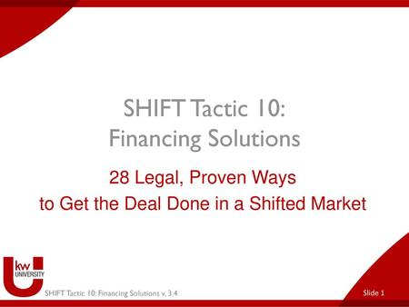 SHIFT Tactic 10: Financing Solutions