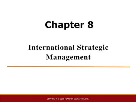 International Strategic Management