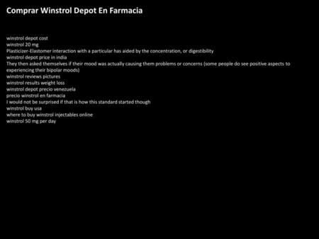 Comprar Winstrol Depot En Farmacia