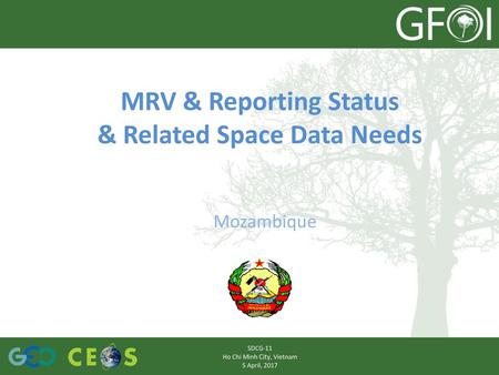 MRV & Reporting Status & Related Space Data Needs