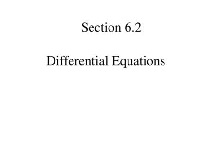 Differential Equations