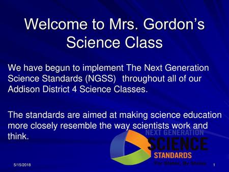 Welcome to Mrs. Gordon’s Science Class