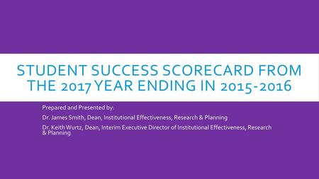 Student success scorecard from the 2017 year ending in