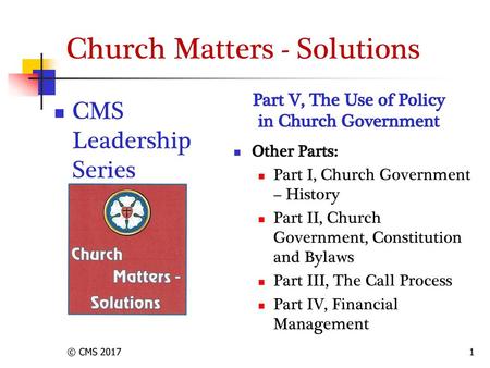 Church Matters - Solutions