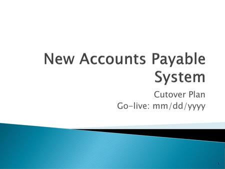 New Accounts Payable System