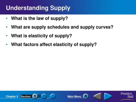 Understanding Supply What is the law of supply?