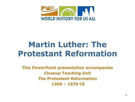 Martin Luther: The Protestant Reformation