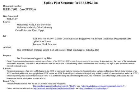 Uplink Pilot Structure for IEEE802.16m