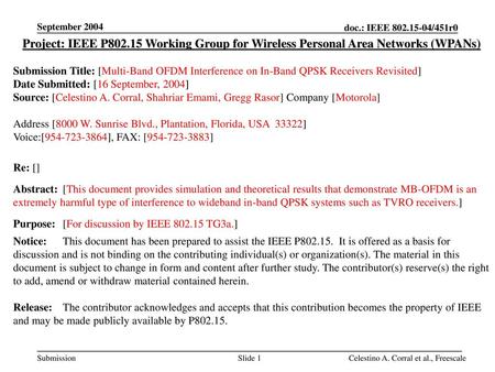 May 2003 doc.: IEEE /141r3 September 2004