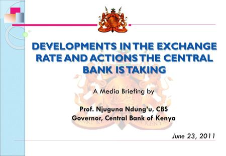 Prof. Njuguna Ndung’u, CBS Governor, Central Bank of Kenya