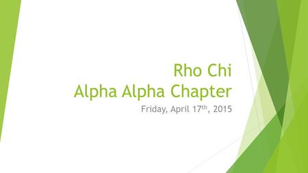 Rho Chi Alpha Alpha Chapter