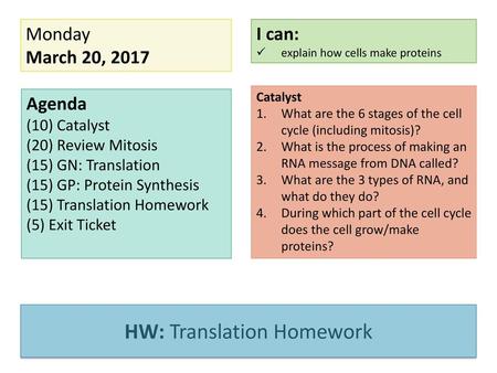 HW: Translation Homework