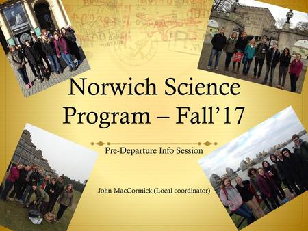 Norwich Science Program – Fall’17