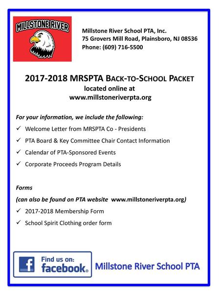 MRSPTA Back-to-School Packet