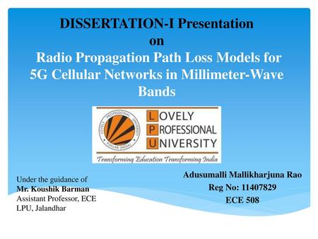 Adusumalli Mallikharjuna Rao Reg No: ECE 508