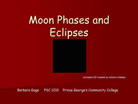 Moon Phases and Eclipses