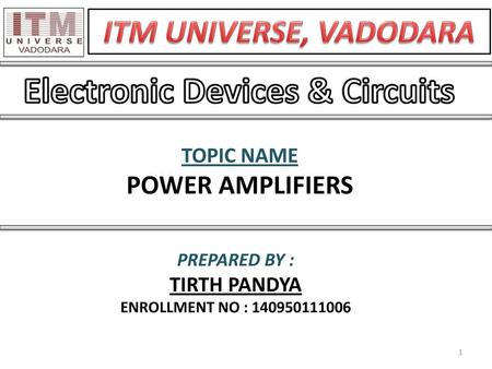 Electronic Devices & Circuits