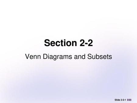 Venn Diagrams and Subsets