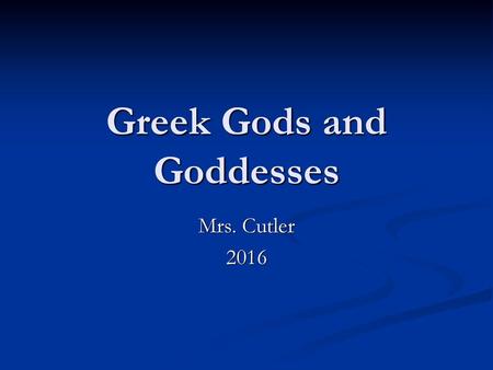 Greek Gods and Goddesses