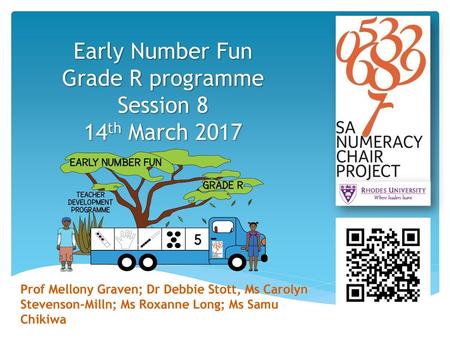 Early Number Fun Grade R programme Session 8 14th March 2017