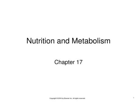 Nutrition and Metabolism