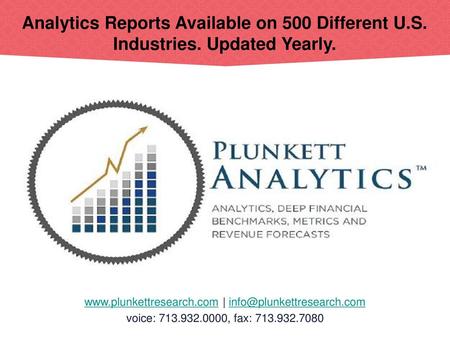 Analytics Reports Available on 500 Different U. S. Industries