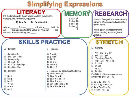 Simplifying Expressions