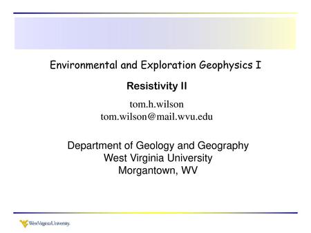 Environmental and Exploration Geophysics I