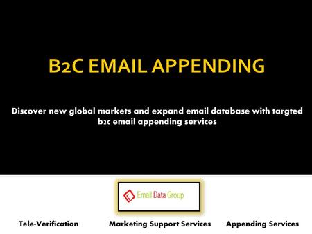 Tele-Verification Marketing Support Services Appending Services