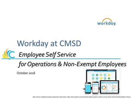 Workday at CMSD Employee Self Service