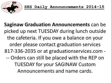 SHS Daily Announcements