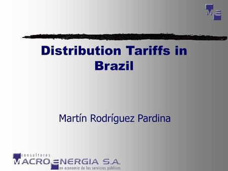 Distribution Tariffs in Brazil