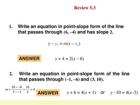 Daily Homework Quiz Review 5.3