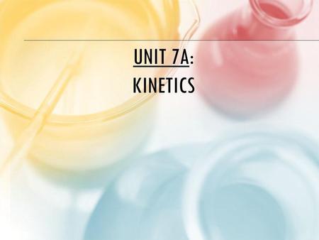 Unit 7A: Kinetics.