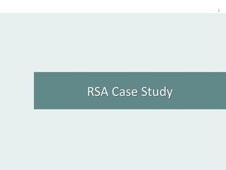 RSA Case Study.