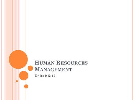 Human Resources Management