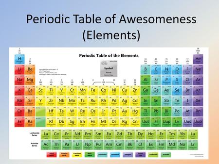 Periodic Table of Awesomeness (Elements)