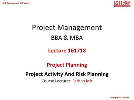 Project Management BBA & MBA