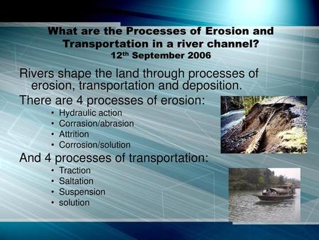 There are 4 processes of erosion: