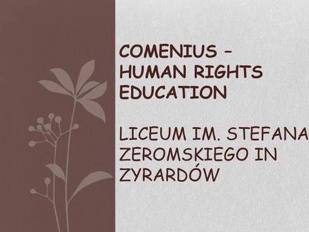 COMENIUS – HUMAN RIGHTS EDUCATION LICEUM IM