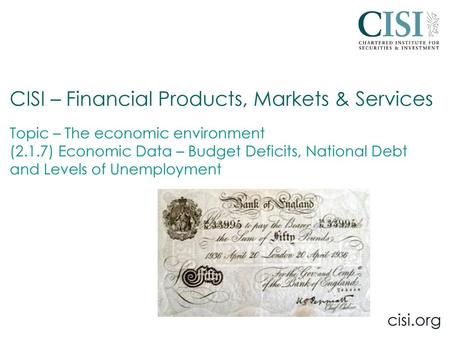 CISI – Financial Products, Markets & Services