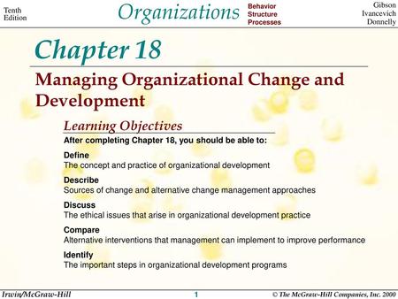 Managing Organizational Change and Development