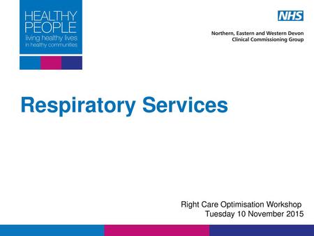 Respiratory Services Right Care Optimisation Workshop