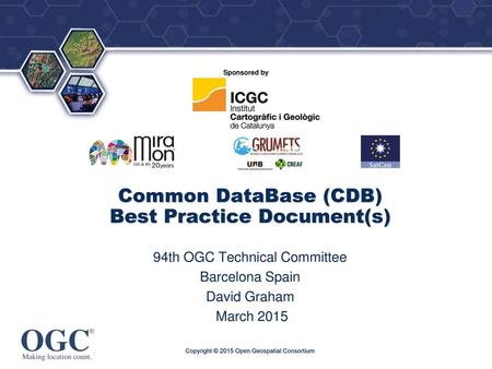 Common DataBase (CDB) Best Practice Document(s)